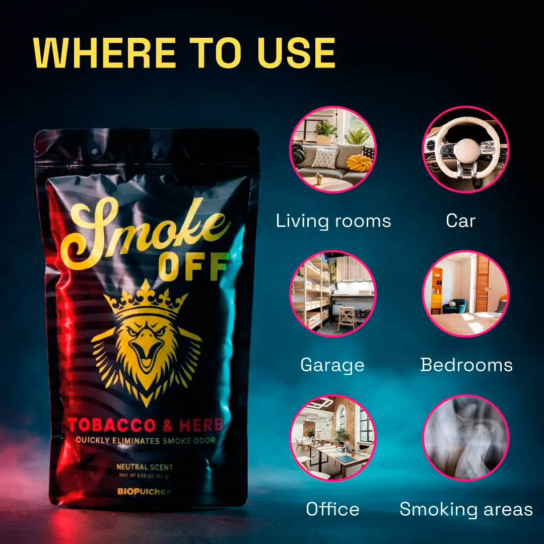 Tobacco and herb smoke odor eliminator